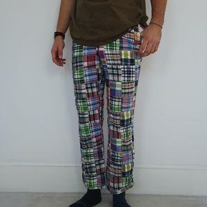 Vintage Multicolor Quilted Italian Mens Pants by Point of View